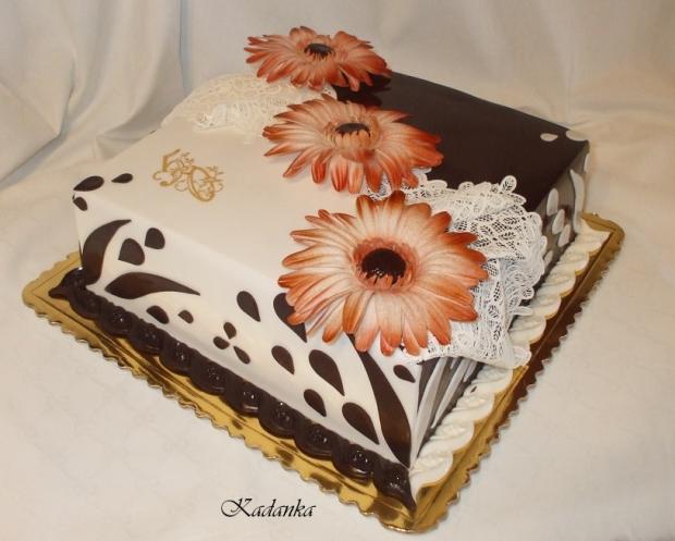 Dezert s gerberami, torta, Narodeninové torty, Kadanka, 1