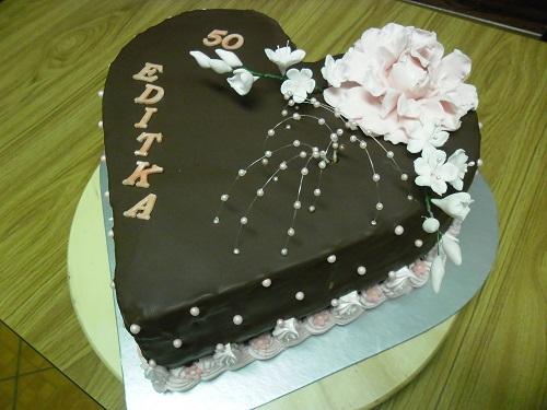 čoko-srdce s pivoniou, torta, Čokoládové torty, Ivka29, 1