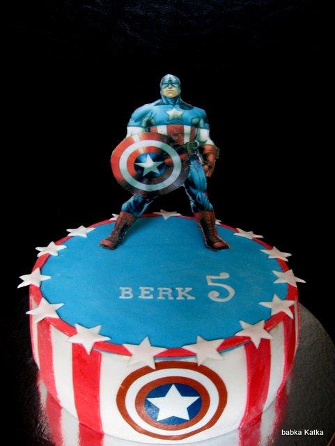 Captain Amerika, torta, Rozprávkové torty Captain Amerika, torta, Rozprávkové torty, babka Katka, 1