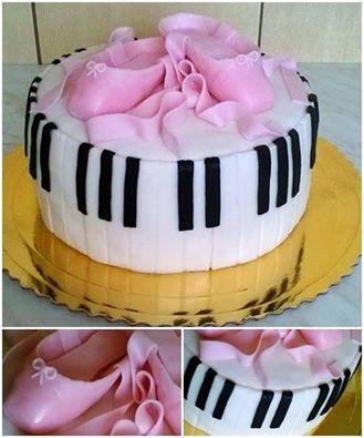 Baletke a klaviristke zároveň, torta, Narodeninové torty, Majka23, 1