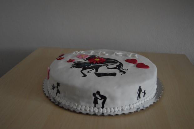 maľovana torta - siluety, torta, Narodeninové torty, marci26, 1