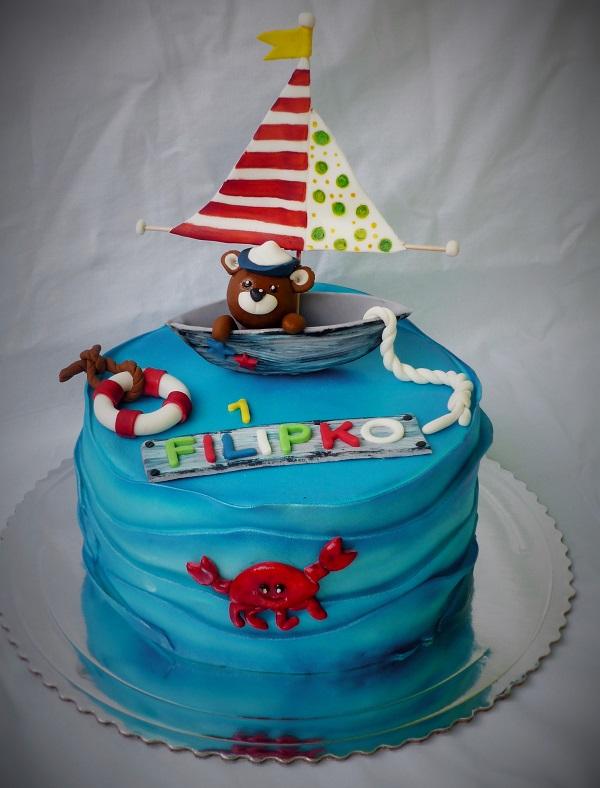 torta s lodickou, torta, Narodeninové torty torta s lodickou, torta, Narodeninové torty, Danielita13, 1