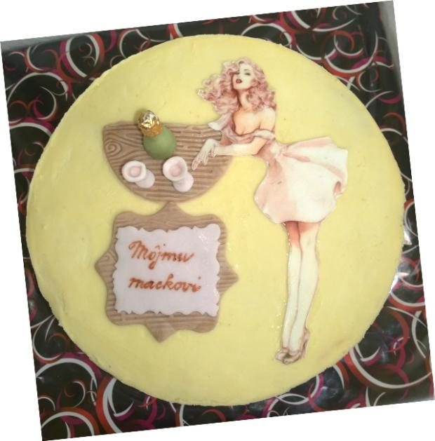 V retro štýle...s bielou ganache., torta, Čokoládové torty, Mariolka, 1