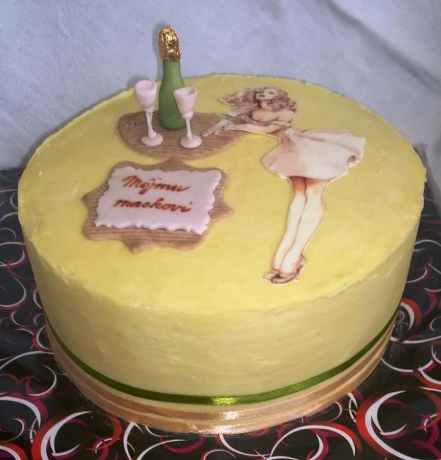 V retro štýle...s bielou ganache., torta, Čokoládové torty, Mariolka, 2