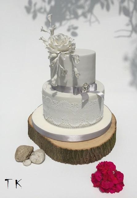s veľkou ružou, torta, Svadobné torty s veľkou ružou, torta, Svadobné torty, TORTY Klaudia, 1