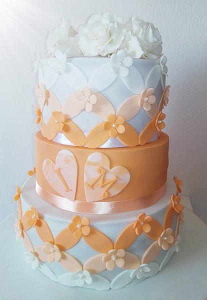 Svadobná marhuľkovo - biela, torta, Svadobné torty, lenka_k, 1