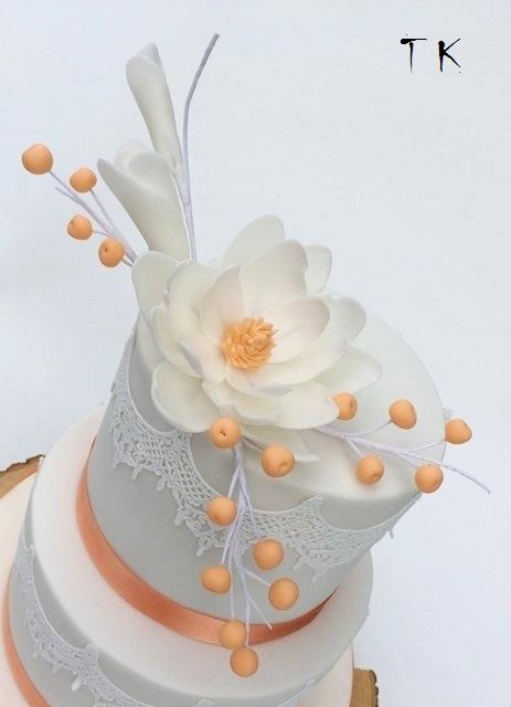 s magnoliou, torta, Svadobné torty s magnoliou, torta, Svadobné torty, TORTY Klaudia, 2