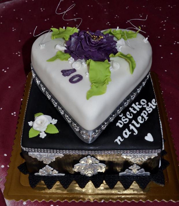 čierno strieborná k 40, torta, Narodeninové torty, tortina, 1