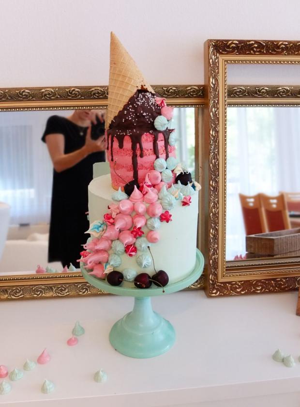 Moja narodeninova torticka v oblubenej ruzovej a mintovej farbe, torta, Narodeninové torty, SWEETarchitect, 3