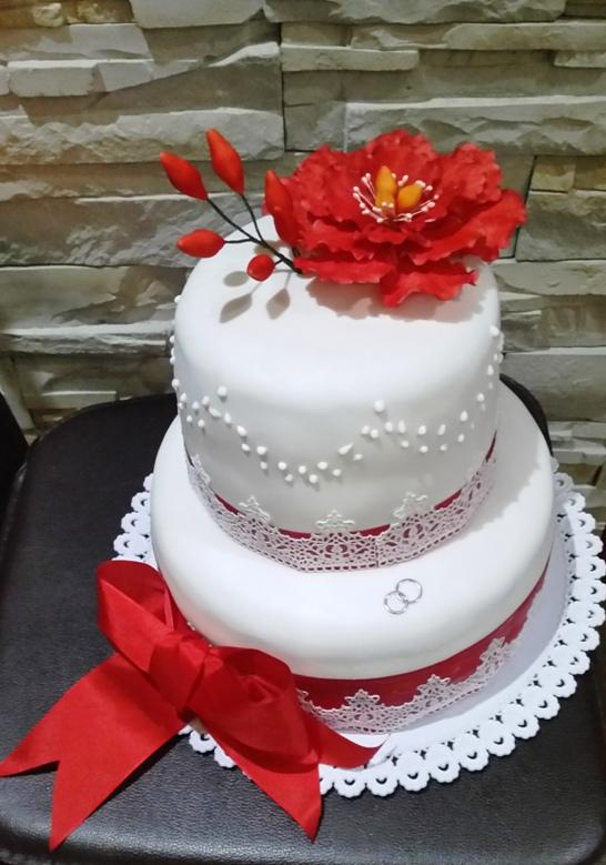 svaobná v červenom , torta, Svadobné torty, MartinaO, 1