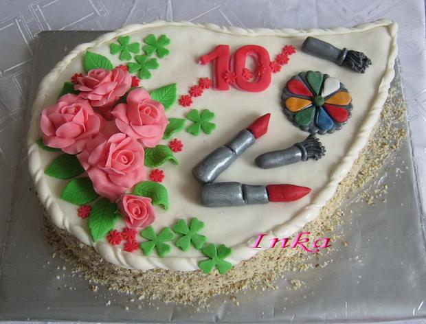 ruže a šminky, torta, Torty pre dievčatá ruže a šminky, torta, Torty pre dievčatá, marlenka 771, 1