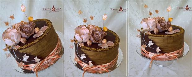 Čokoládovo-zlatá s ružami, torta, Čokoládové torty Čokoládovo-zlatá s ružami, torta, Čokoládové torty, Tortolandia.sk, 3