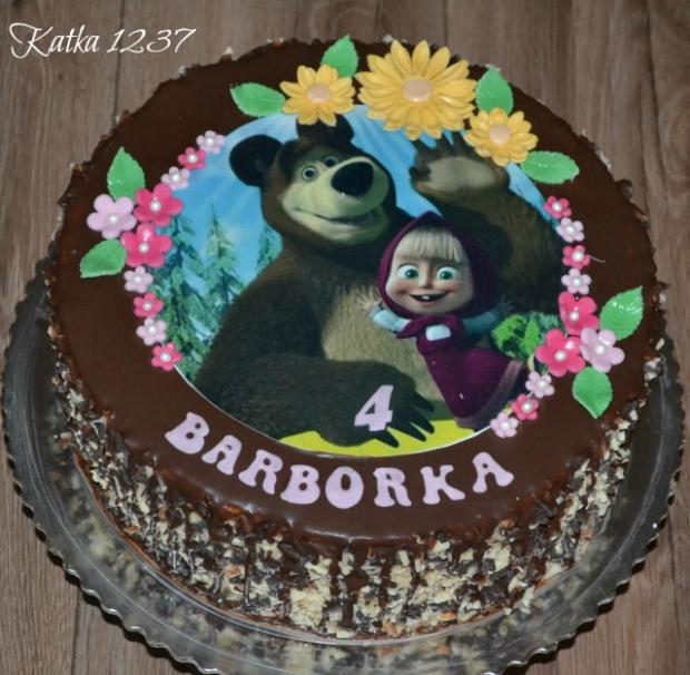 čokoládová Maša a medveď, torta, Čokoládové torty, katka1237, 1