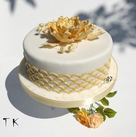 zlatá, torta, Svadobné torty, TORTY Klaudia, 1