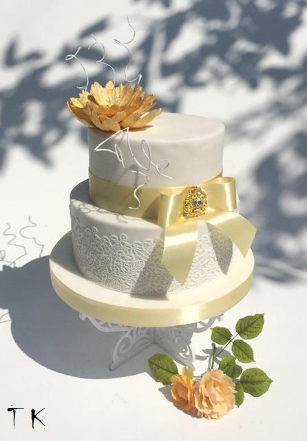 so zlatou sponou, torta, Svadobné torty so zlatou sponou, torta, Svadobné torty, TORTY Klaudia, 1