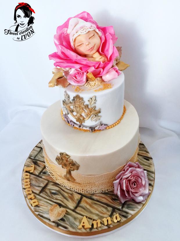 Krstinová pre malinkú sladkú princeznú , torta, Torty na cirkevné sviatky, by Ivon, 2