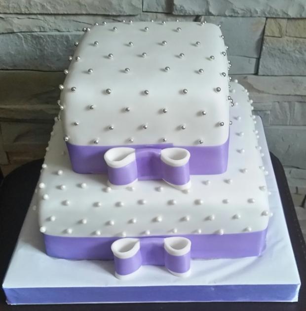 bielo-fialova na želanie, torta, Svadobné torty, MartinaO, 1