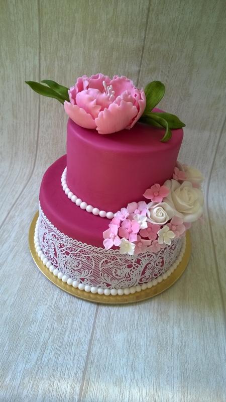 S pivonkou, torta, Narodeninové torty S pivonkou, torta, Narodeninové torty, novanka, 1