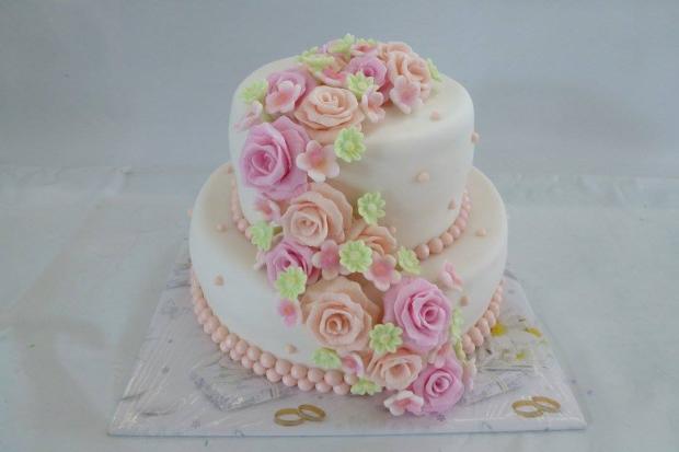 svadobná s ružičkami, torta, Svadobné torty, zuzu80, 1