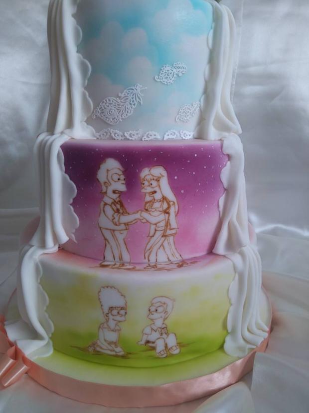 Svadobná s The Simpsons, torta, Svadobné torty, Blacksun, 2