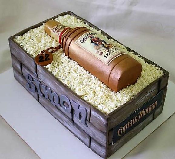 Fľaša rumu Captain Morgan, torta, Narodeninové torty, stanula, 1