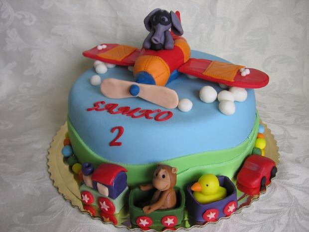 S lietadlom a vláčikom, torta, Torty autíčka, vláčiky, lienkaS, 1