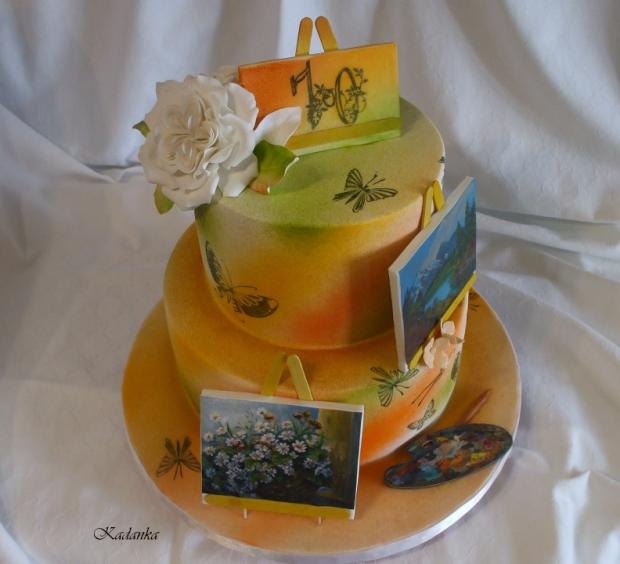 K výročiu pre mamku , ktorá rada maľuje na plátno, torta, Narodeninové torty, Kadanka, 3