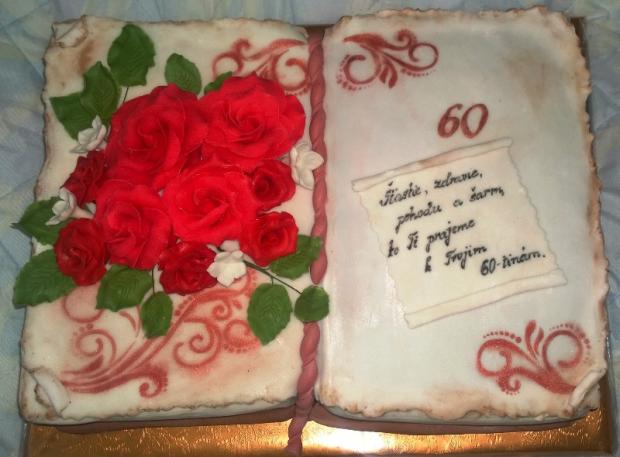 Kniha k 60-tke..., torta, Narodeninové torty Kniha k 60-tke..., torta, Narodeninové torty, Mariolka, 1