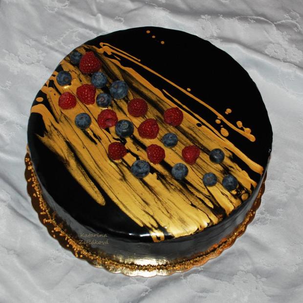 zrkadlova poleva zlato cierna, torta, Netradičné torty, Katarina139, 1