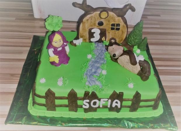 Máša a medveď, torta, Rozprávkové torty, KatarínaBA, 1