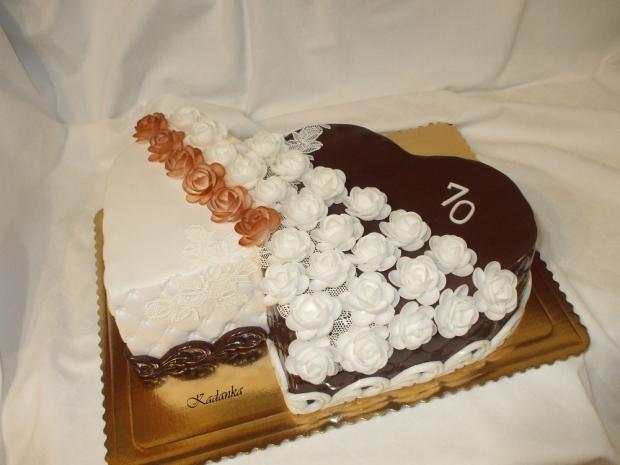 Dvoj srdce čokoládovo biele, torta, Narodeninové torty, Kadanka, 1