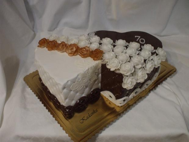 Dvoj srdce čokoládovo biele, torta, Narodeninové torty, Kadanka, 2