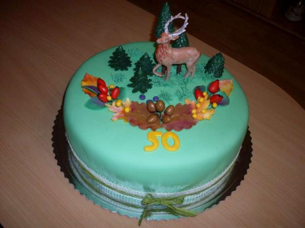 POĽOVNÍCKA S JELEŇOM, torta, Narodeninové torty POĽOVNÍCKA S JELEŇOM, torta, Narodeninové torty, Mária Vašová, 1