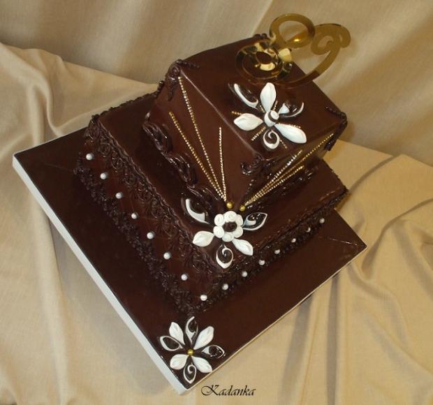 Mamke, babke , prababke k 80 tinám čoko poťah s dekoráciou Kanzashi, torta, Narodeninové torty, Kadanka, 3