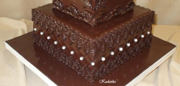 Mamke, babke , prababke k 80 tinám čoko poťah s dekoráciou Kanzashi, torta, Narodeninové torty, Kadanka, 4