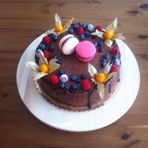 Čokoládová torta s nugátovým krémom a malinami, torta, Narodeninové torty, Cakes by Alexandra, 1