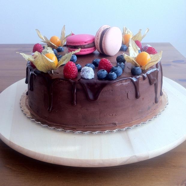 Čokoládová torta s nugátovým krémom a malinami, torta, Narodeninové torty, Cakes by Alexandra, 2