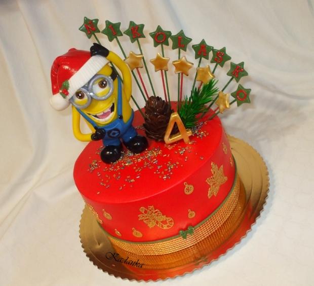Merry Christmas Minion, torta, Rozprávkové torty, Kadanka, 4