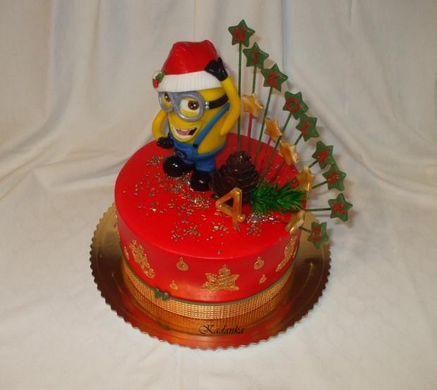 Merry Christmas Minion, torta, Rozprávkové torty, Kadanka, 3