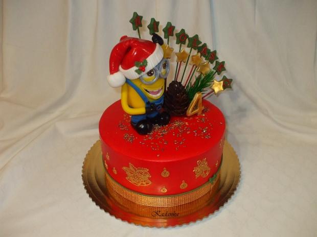 Merry Christmas Minion, torta, Rozprávkové torty, Kadanka, 2