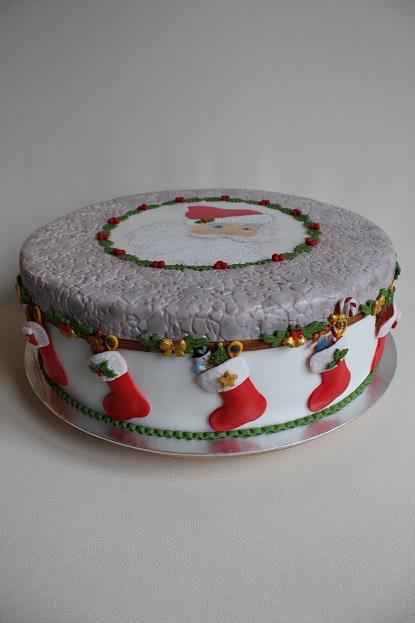 s ručne maľovaným Santa Clausom, torta, Narodeninové torty s ručne maľovaným Santa Clausom, torta, Narodeninové torty, Annka, 2