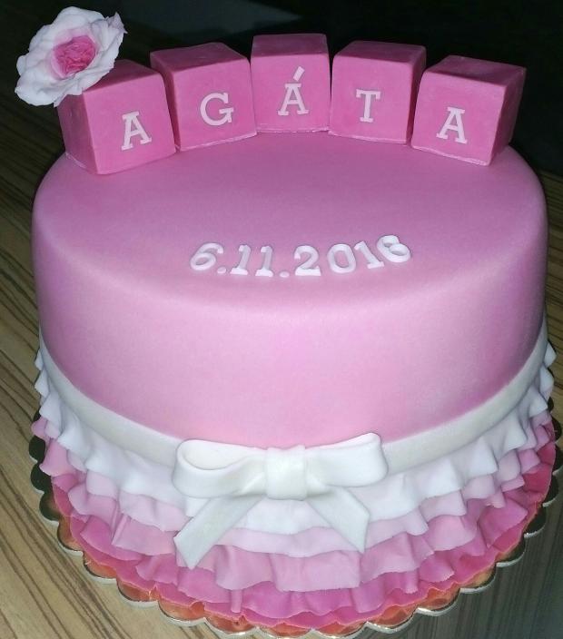 Krstinova pre dievcatko, torta, Torty na krstiny Krstinova pre dievcatko, torta, Torty na krstiny, Katka Števlikova, 1