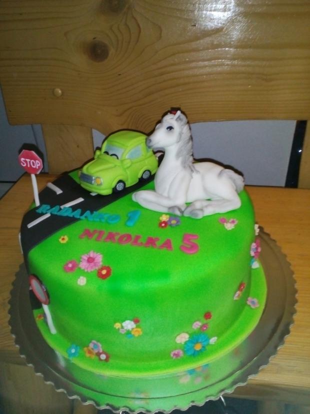 Autíčko a koník, torta, Ostané torty pre deti, Katka Števlikova, 1
