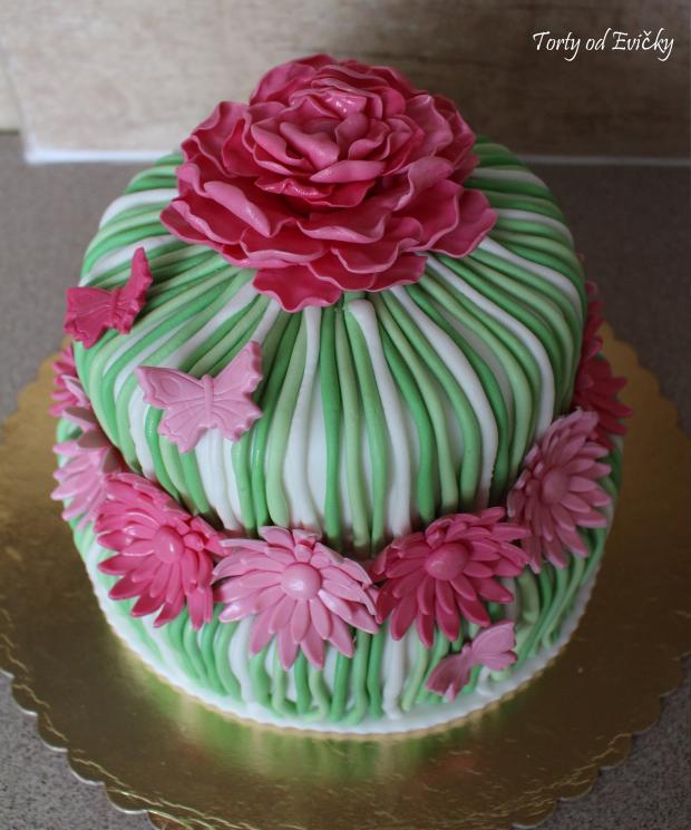 Narodeninová s kvietkami, torta, Narodeninové torty, Torty od Evičky, 1