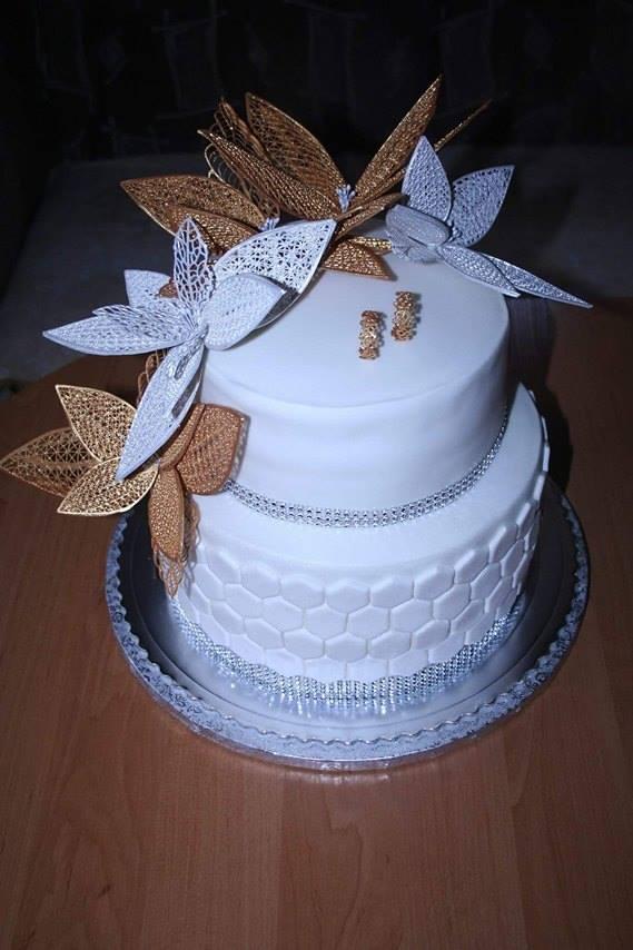 Krajkové kvety, torta, Svadobné torty, Zuzana Knapikova, 1