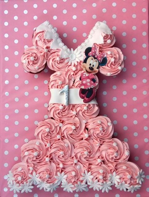 Minnie šatičky z muffinov, torta, Zákusky, amerika, 1