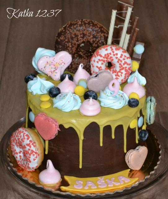 čokoládová s dobrotkami, torta, Drip torty, katka1237, 1