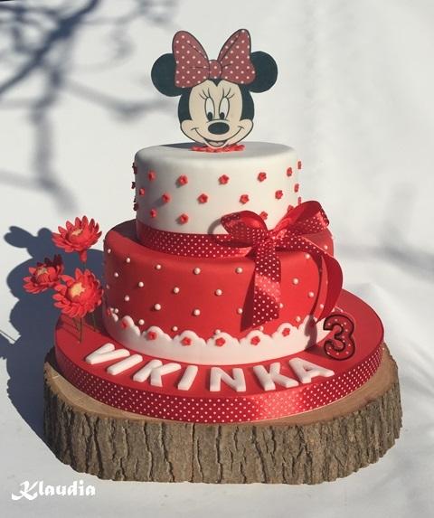 červeno-biela s Minnie, torta, Torty pre dievčatá, TORTY Klaudia, 1