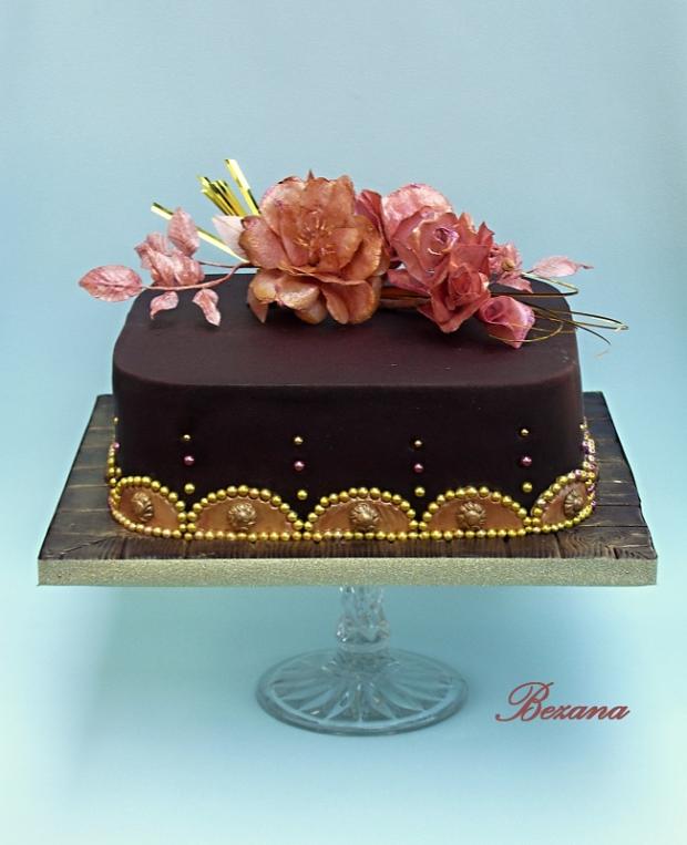 čokoládovo zlatá , torta, Narodeninové torty čokoládovo zlatá , torta, Narodeninové torty, bezana, 1