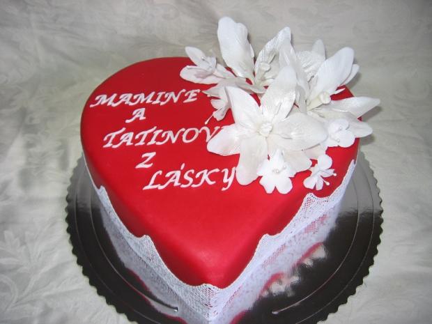 Červené srdiečko - výročie svadby, torta, Svadobné torty, lienkaS, 1